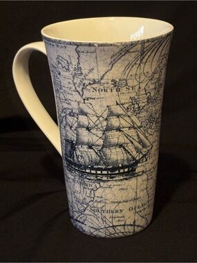 222Fifth Due North Large Ceramic Mug. Nautical Style